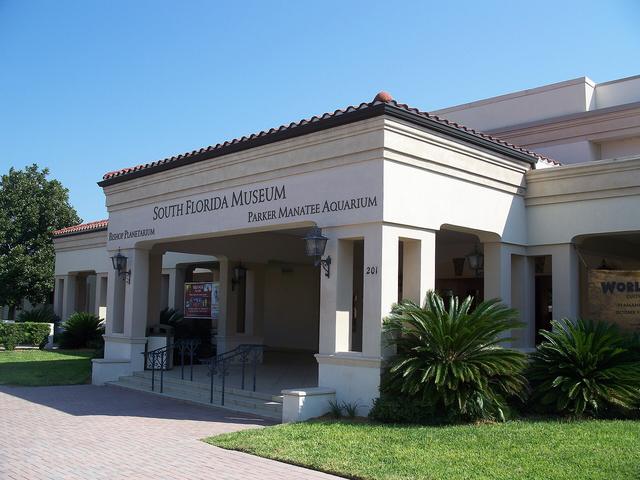 Entrance of The Bishop Museum of Science and Nature in Bradenton, shown under its former South Florida Museum name