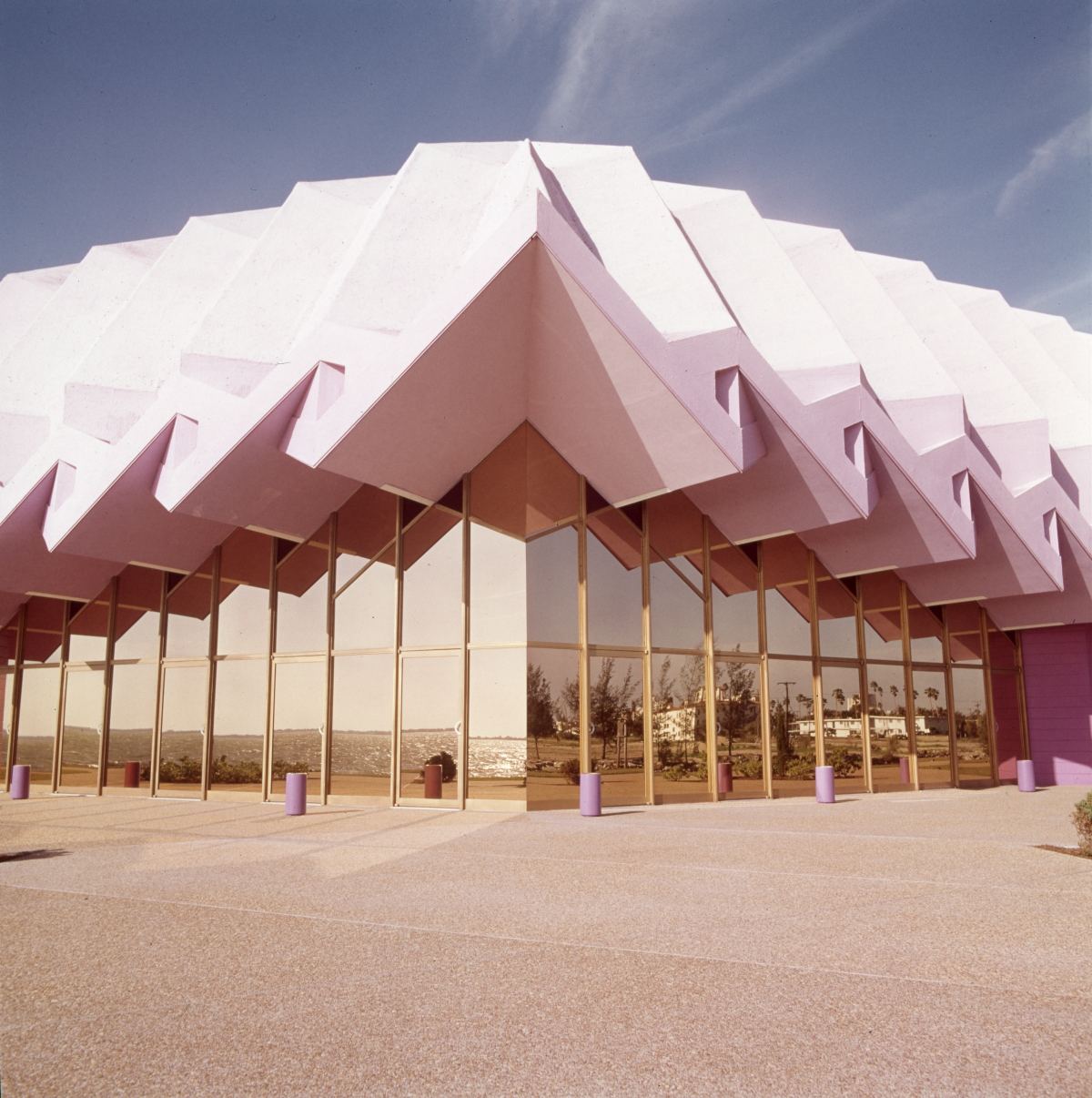 The Van Wezel Performing Arts Hall's scalloped roofline in Sarasota